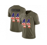 Men Nike Minnesota Vikings #44 Chuck Foreman Limited Olive USA Flag 2017 Salute to Service NFL Jersey