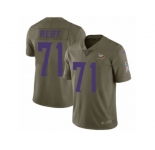 Men Nike Minnesota Vikings #71 Riley Reiff Limited Olive 2017 Salute to Service NFL Jersey