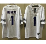 Men's Minnesota Vikings #1 Kyler Murray Limited White Alternate Vapor Jersey