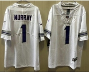 Men's Minnesota Vikings #1 Kyler Murray Limited White Alternate Vapor Jersey