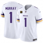 Men's Minnesota Vikings #1 Kyler Murray White 2026 F.U.S.E. 4-Star C Patch Vapor Untouchable Limited Football Stitched Jersey