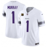 Men's Minnesota Vikings #1 Kyler Murray White 2026 F.U.S.E. 4-Star C Patch Winter Warrior Limited Football Stitched Jersey
