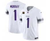 Men's Minnesota Vikings #1 Kyler Murray White 2026 F.U.S.E. 4-Star C Patch Winter Warrior Limited Football Stitched Jersey