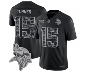Men's Minnesota Vikings #15 Dallas Turner Black 2026 F.U.S.E. Salute to Service Limited Football Stitched Jersey