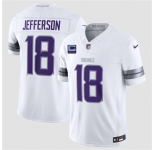 Men's Minnesota Vikings #18 Justin Jefferson White 2026 F.U.S.E. With 4-Star C Patch Winter Warrior Limited Football Stitched Jersey