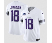 Men's Minnesota Vikings #18 Justin Jefferson White 2026 F.U.S.E. With 4-Star C Patch Winter Warrior Limited Football Stitched Jersey