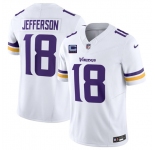Men's Minnesota Vikings #18 Justin Jefferson White 2026 F.U.S.E. With 4-star C Patch Vapor Untouchable Limited Football Stitched Jersey