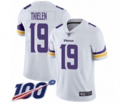 Men's Minnesota Vikings #19 Adam Thielen White Vapor Untouchable Limited Player 100th Season Football Jersey