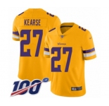 Men's Minnesota Vikings #27 Jayron Kearse Limited Gold Inverted Legend 100th Season Football Jersey