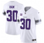 Men's Minnesota Vikings #30 C.J. Ham White 2024 F.U.S.E. With 4-Star C Patch Winter Warrior Limited Stitched Jersey