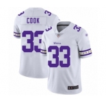 Men's Minnesota Vikings #33 Dalvin Cook White Team Logo Fashion Limited Football Jersey