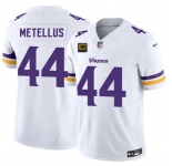 Men's Minnesota Vikings #44 Josh Metellus White 2026 F.U.S.E. 4-Star C Patch Vapor Untouchable Limited Football Stitched Jersey
