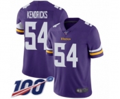Men's Minnesota Vikings #54 Eric Kendricks Purple Team Color Vapor Untouchable Limited Player 100th Season Football Jersey