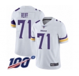Men's Minnesota Vikings #71 Riley Reiff White Vapor Untouchable Limited Player 100th Season Football Jersey