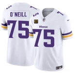 Men's Minnesota Vikings #75 Brian O'Neill White 2026 F.U.S.E. 4-Star C Patch Vapor Untouchable Limited Football Stitched Jersey