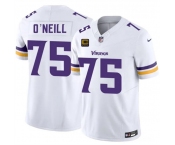 Men's Minnesota Vikings #75 Brian O'Neill White 2026 F.U.S.E. 4-Star C Patch Vapor Untouchable Limited Football Stitched Jersey