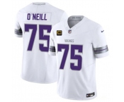 Men's Minnesota Vikings #75 Brian O'Neill White 2026 F.U.S.E. 4-Star C Patch Winter Warrior Limited Football Stitched Jersey