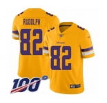 Men's Minnesota Vikings #82 Kyle Rudolph Limited Gold Inverted Legend 100th Season Football Jersey