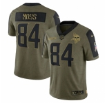 Men's Minnesota Vikings #84 Randy Moss Nike Olive 2021 Salute To Service Retired Player Limited Jersey