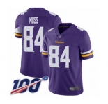 Men's Minnesota Vikings #84 Randy Moss Purple Team Color Vapor Untouchable Limited Player 100th Season Football Jersey