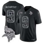 Men's Minnesota Vikings #9 J.J. McCarthy Black 2026 F.U.S.E. Salute to Service Limited Football Stitched Jersey