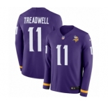 Men's Nike Minnesota Vikings #11 Laquon Treadwell Limited Purple Therma Long Sleeve NFL Jersey