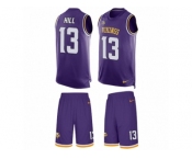 Men's Nike Minnesota Vikings #13 Shaun Hill Limited Purple Tank Top Suit NFL Jersey