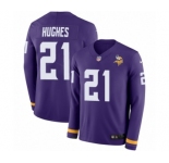 Men's Nike Minnesota Vikings #21 Mike Hughes Limited Purple Therma Long Sleeve NFL Jersey