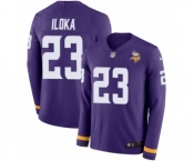 Men's Nike Minnesota Vikings #23 George Iloka Limited Purple Therma Long Sleeve NFL Jersey