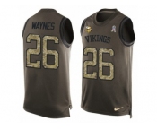 Men's Nike Minnesota Vikings #26 Trae Waynes Limited Green Salute to Service Tank Top NFL Jersey