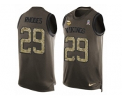 Men's Nike Minnesota Vikings #29 Xavier Rhodes Limited Green Salute to Service Tank Top NFL Jersey