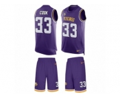 Men's Nike Minnesota Vikings #33 Dalvin Cook Limited Purple Tank Top Suit NFL Jersey