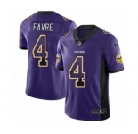 Men's Nike Minnesota Vikings #4 Brett Favre Limited Purple Rush Drift Fashion NFL Jersey