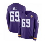 Men's Nike Minnesota Vikings #69 Rashod Hill Limited Purple Therma Long Sleeve NFL Jersey