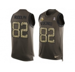 Men's Nike Minnesota Vikings #82 Kyle Rudolph Limited Green Salute to Service Tank Top NFL Jersey
