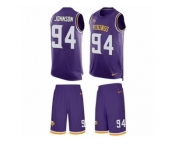 Men's Nike Minnesota Vikings #94 Jaleel Johnson Limited Purple Tank Top Suit NFL Jersey