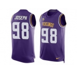 Men's Nike Minnesota Vikings #98 Linval Joseph Limited Purple Player Name & Number Tank Top NFL Jersey