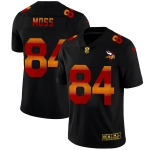 Minnesota Vikings #84 Randy Moss Men's Black Nike Red Orange Stripe Vapor Limited NFL Jersey