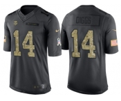 Nike Minnesota Vikings #14 Stefon Diggs Men's Stitched Black NFL Salute to Service Limited Jerseys
