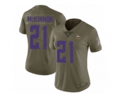 Women Nike Minnesota Vikings #21 Jerick McKinnon Limited Olive 2017 Salute to Service NFL Jersey