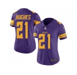 Women Nike Minnesota Vikings #21 Mike Hughes Purple Stitched NFL Limited Rush Jersey