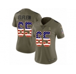 Women Nike Minnesota Vikings #65 Pat Elflein Limited Olive USA Flag 2017 Salute to Service NFL Jersey