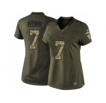 Women Nike Minnesota Vikings #7 Case Keenum Green Stitched NFL Limited 2015 Salute to Service Jersey