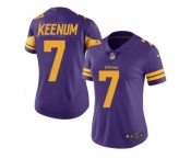 Women Nike Minnesota Vikings #7 Case Keenum Purple Stitched NFL Limited Rush Jersey