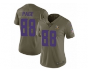 Women Nike Minnesota Vikings #88 Alan Page Limited Olive 2017 Salute to Service NFL Jersey