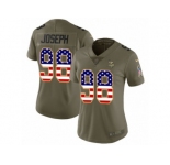 Women Nike Minnesota Vikings #98 Linval Joseph Limited Olive USA Flag 2017 Salute to Service NFL Jersey
