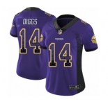 Women's Nike Minnesota Vikings #14 Stefon Diggs Limited Purple Rush Drift Fashion NFL Jersey