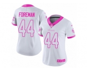Women's Nike Minnesota Vikings #44 Chuck Foreman Limited White-Pink Rush Fashion NFL Jersey