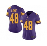 Women's Nike Minnesota Vikings #48 Zach Line Limited Purple Rush NFL Jersey