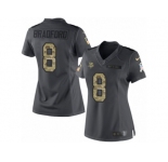 Women's Nike Minnesota Vikings #8 Sam Bradford Limited Black 2016 Salute to Service NFL Jersey